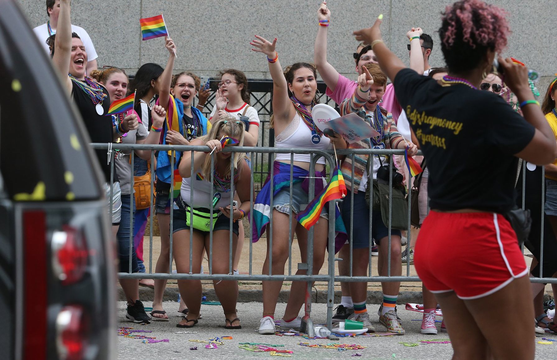 Thousands Watch the Pride Parade downtown